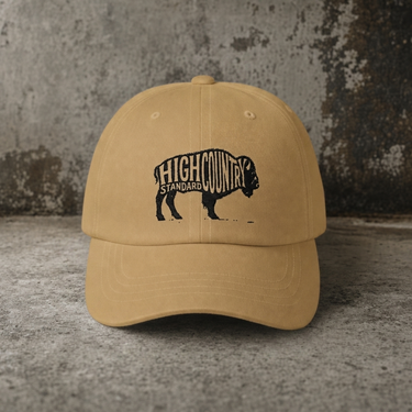 Khaki HCS Buffalo embroidered dad cap by High Country Standard