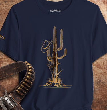 Navy Cowboy Coathanger cactus graphic T-shirt by High Country Standard