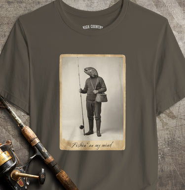 Army Fish for Brains funny fishing graphic T-shirt by High Country Standard