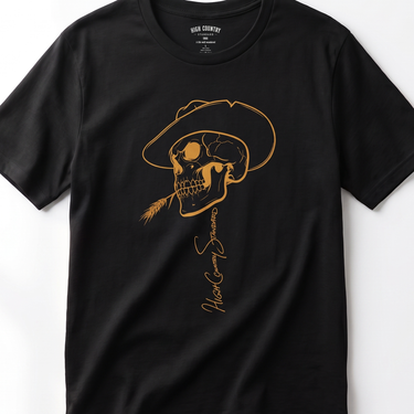 Black Skully cowboy skull Western graphic T-shirt by High Country Standard