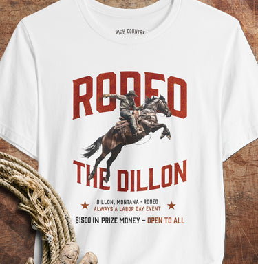 White The Dillon vintage Montana rodeo T-shirt by High Country Standard