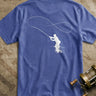 Heather True Royal Off Line fly fishing graphic T-shirt by High Country Standard